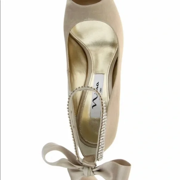 Nina | Shoes | Nina Emma Crystal Champagne Wedge Heels Worn  display picture 1